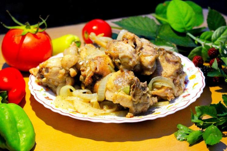 Tender Rabbit Stew with Sour Cream and Herbs