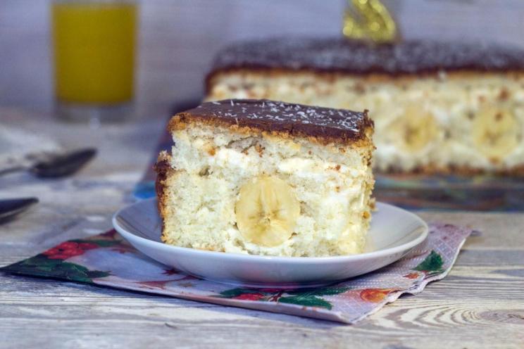 Banana Birthday Sponge Cake