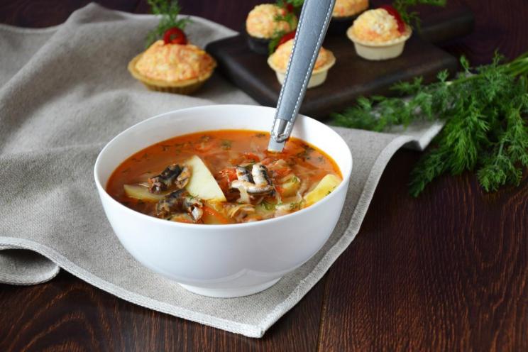 Tomato Sprat Cabbage Soup