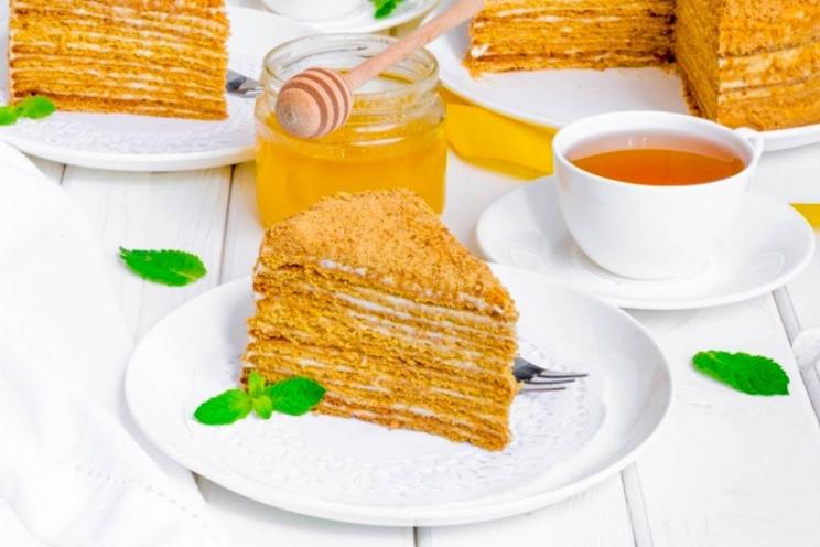 Classic Honey Cake with Sour Cream Delight
