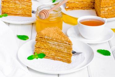 Classic Honey Cake with Sour Cream Delight