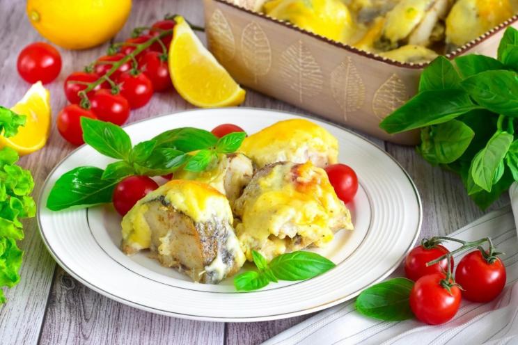 Baked Pollock with Cheese Crust