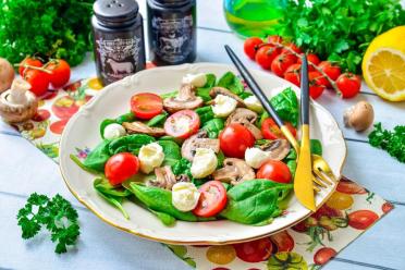 Mushroom, Tomato, and Cheese Salad