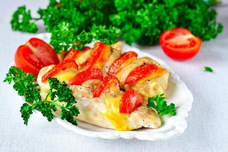 Baked Chicken Fillet with Tomato and Cheese