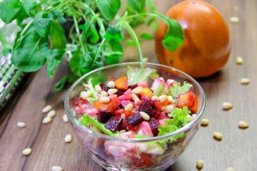 Chicken and Beetroot Salad with Sweet Persimmons