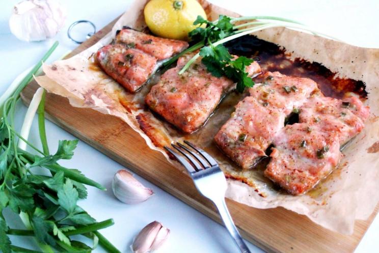 Oven-Baked Honey Mustard Salmon