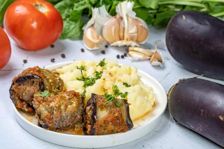 Eggplant-Wrapped Minced Meat Cutlets Eggplant-Wrapped Minced Meat Cutlets