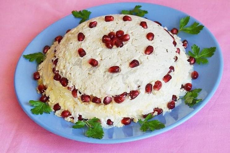 Pomegranate and Pickled Onion Salad with Sour Cream