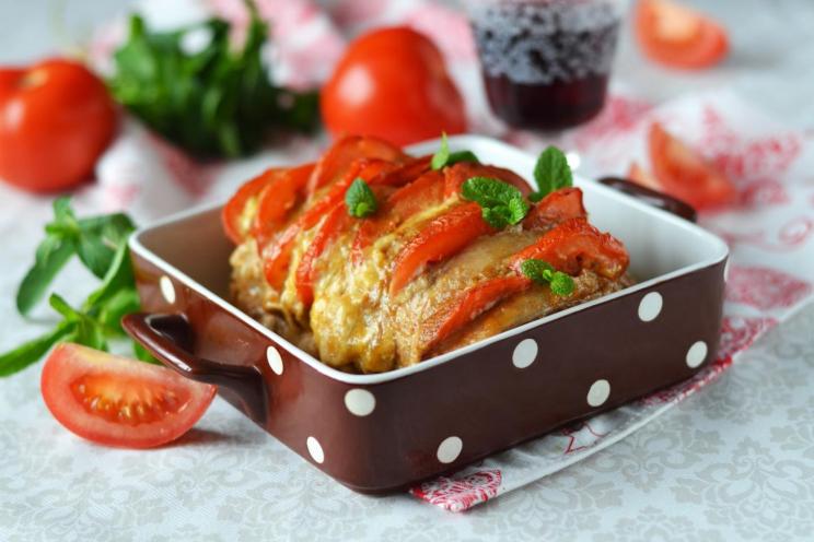 Oven-Baked Pork Accordion with Tomatoes
