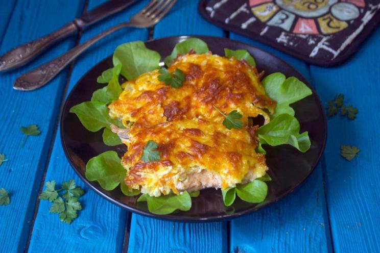 Cheesy Baked Pink Salmon Delight