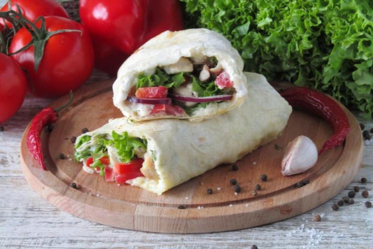 Chicken Caesar Roll with Sour Cream Sauce