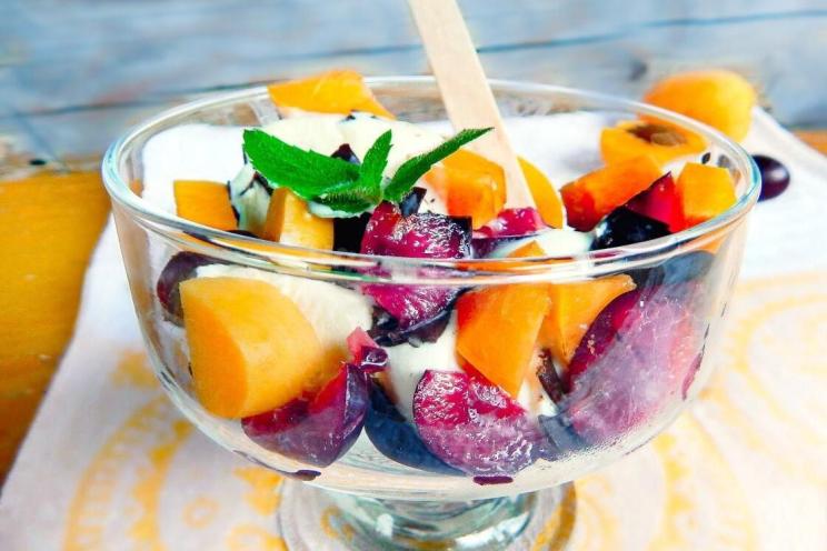 Refreshing Fruit and Ice Cream Summer Delight