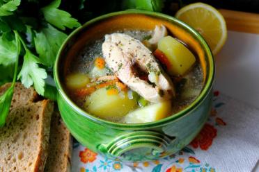 Campfire Trout Soup in a Cauldron