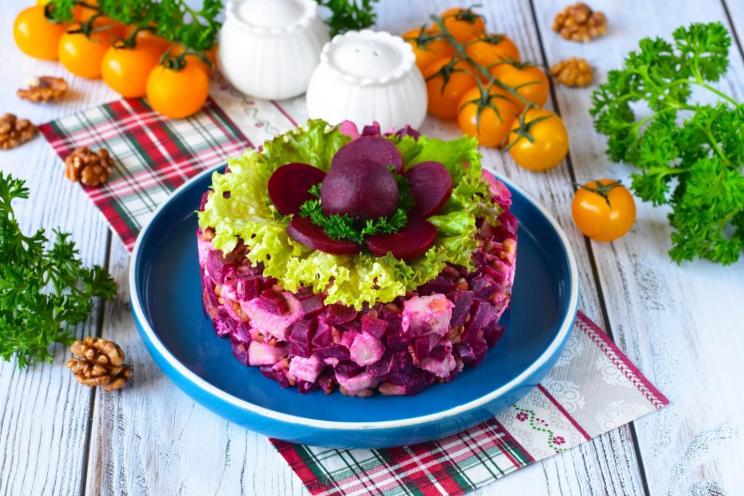Chicken Beet Walnut Salad