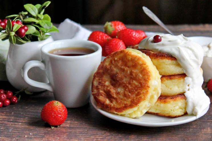 Fluffy Cottage Cheese Pancakes in a Pan