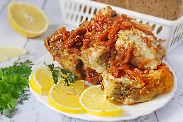 Marinated Pollock with Carrots and Onions