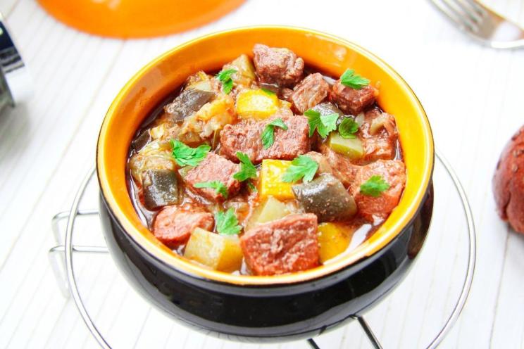 Beef with Eggplant and Zucchini Delight
