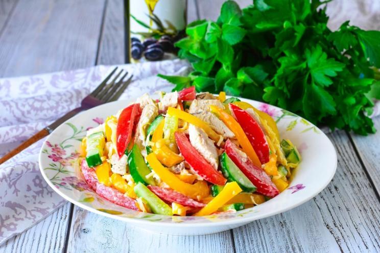 Chicken and Vegetable Salad with Mayo Twist