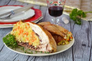 Celery and Bread Stuffed Chicken
