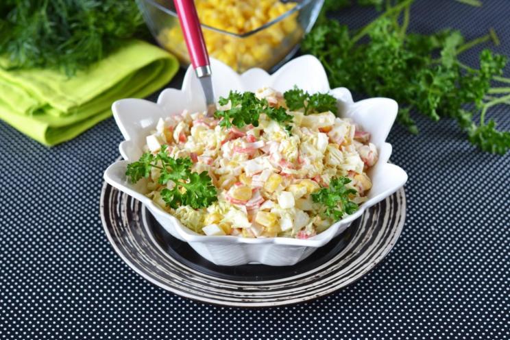Quick Chinese Cabbage and Crab Stick Salad
