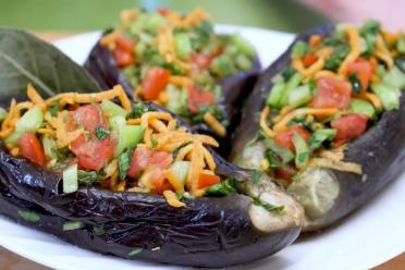 Vegetable-Stuffed Eggplant Delight