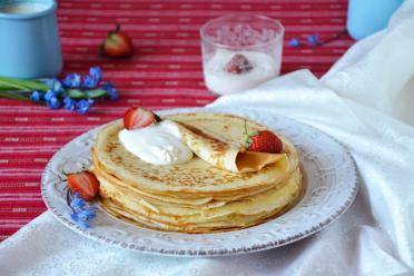 Versatile Thin Pancakes with Sour Cream
