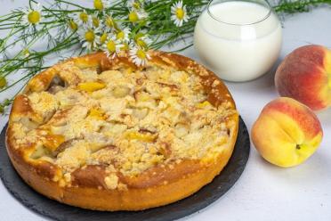 Easy Peach Pie with Kefir
