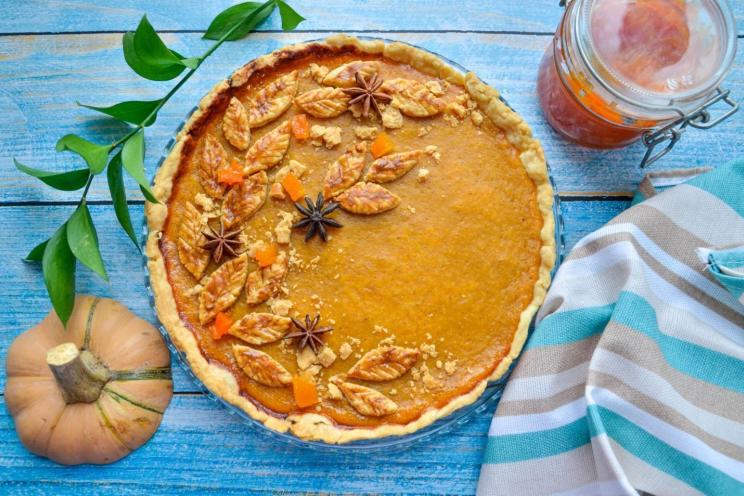 Classic American Pumpkin Pie with Spiced Condensed Milk Filling