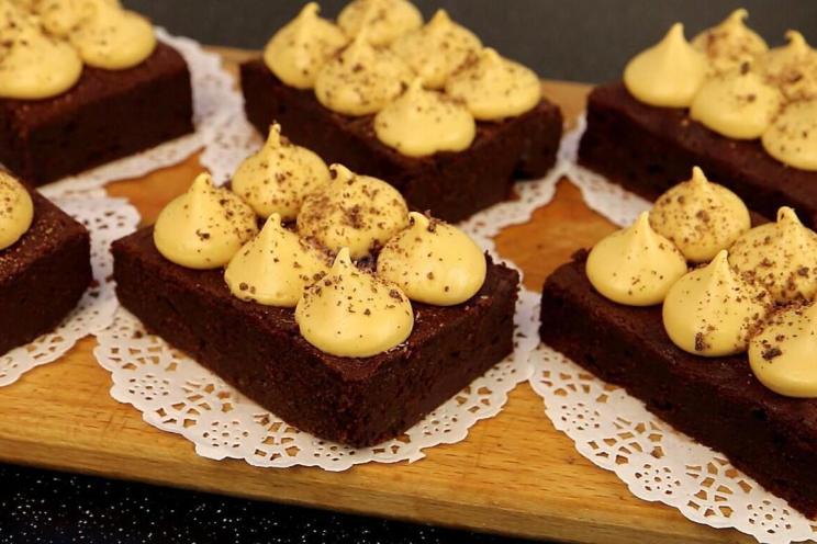 Chocolate Brownie with Creamy Caramel Frosting