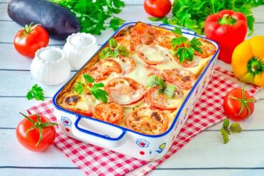 Greek Moussaka: Baked Eggplant and Potato Casserole