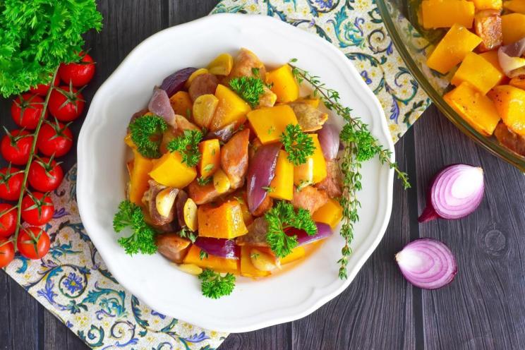 Baked Pumpkin and Meat Delight