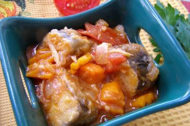 Savory Stewed Hake with Celery and Tomatoes
