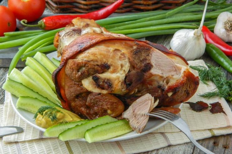 Beer-Baked Pork Knuckle with Lemon