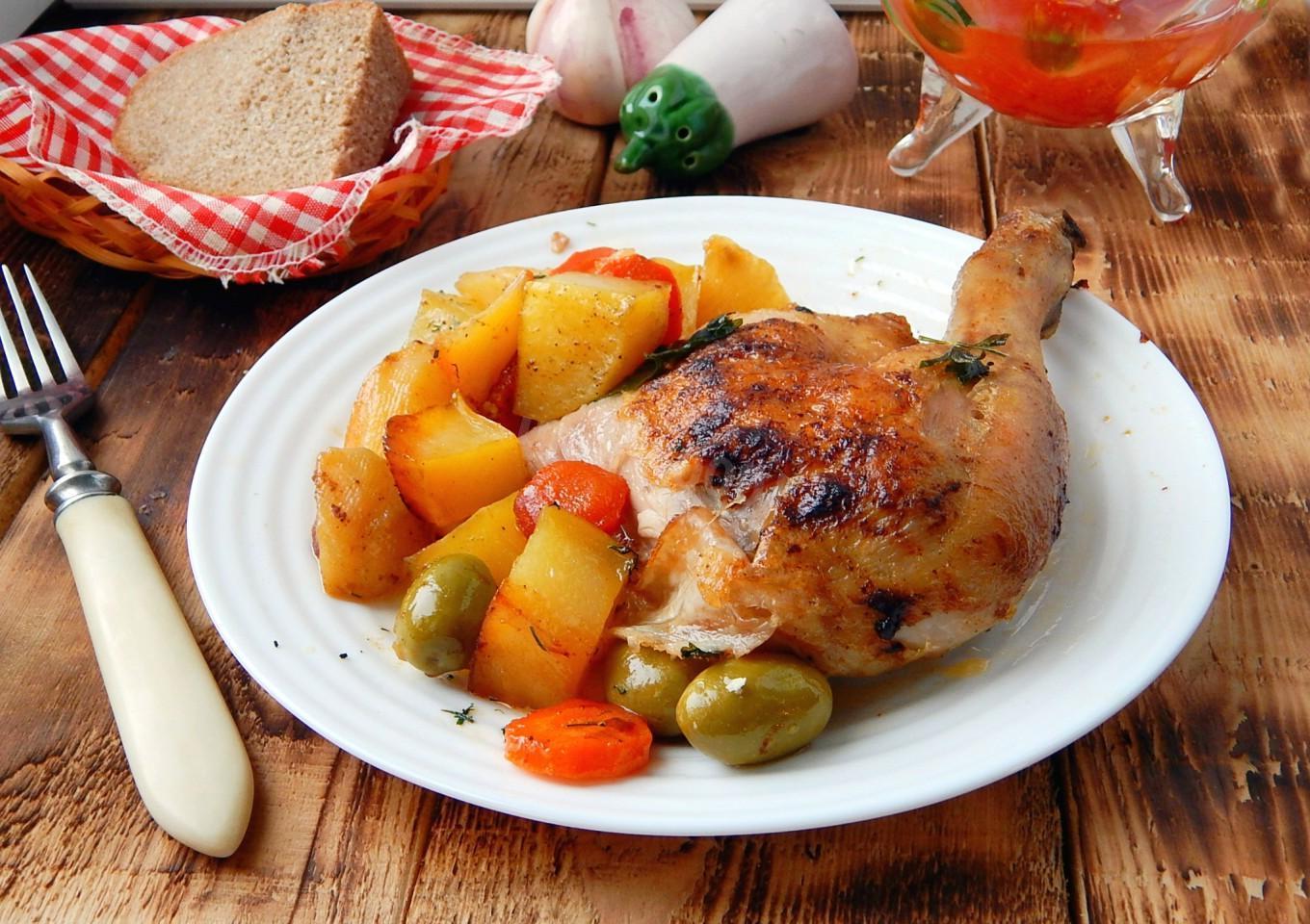 Oven-Baked Chicken and Potatoes Oven-Baked Chicken and Potatoes