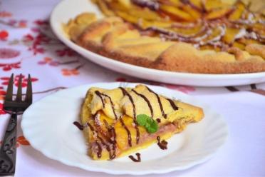 Peach and Nectarine Shortbread Pie