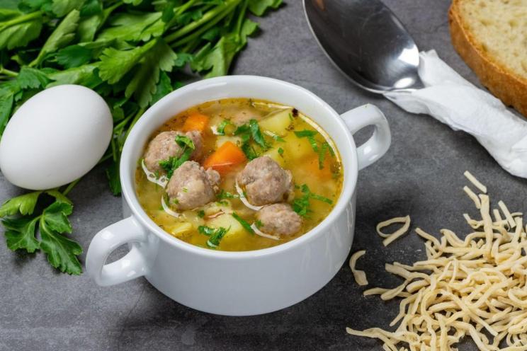 Hearty Vegetable and Meatball Soup with Homemade Dumplings Hearty Vegetable and Meatball Soup with Homemade Dumplings