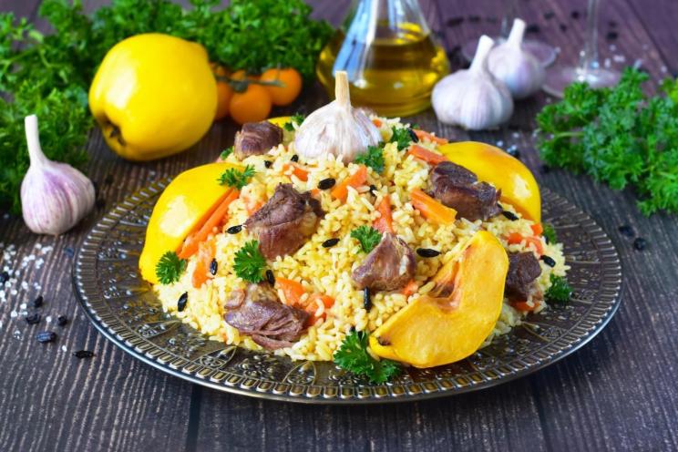 Uzbek-Style Meat and Quince Pilaf