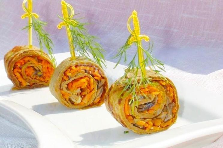 Stuffed Liver Pancake Rolls