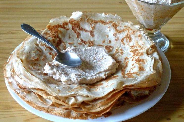 Cottage Cheese, Jam, and Nut Pancake Filling