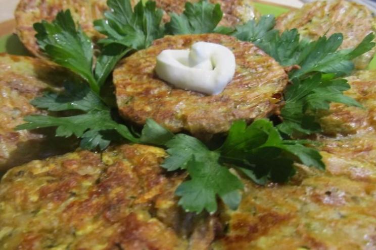 Oven-Baked Cheese and Zucchini Pancakes