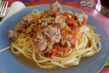 Exotic Rabbit Bolognese Pasta