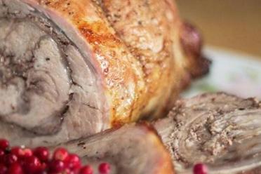 Savory Pork Roll with Lingonberries