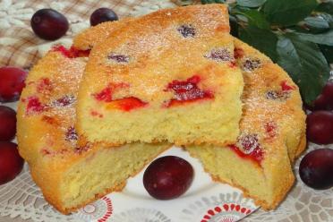 Fluffy Plum Charlotte Cake