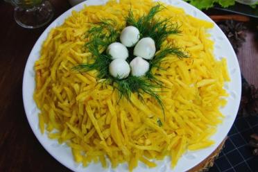 Crispy Potato Quail Nest Salad