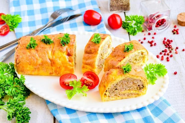 Baked Zucchini Meat Roll