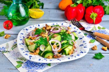Crisp Cucumber & Walnut Salad
