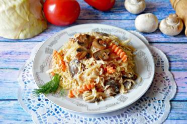 Oven-Baked Cabbage and Mushrooms
