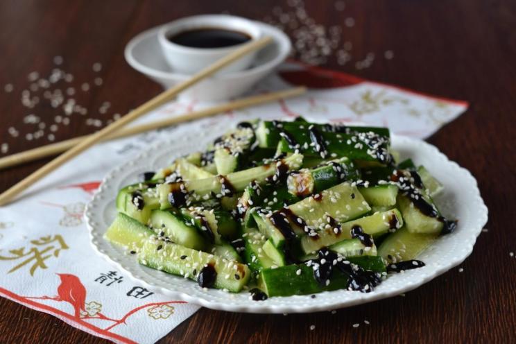 Asian Cucumber Salad with Soy Dressing