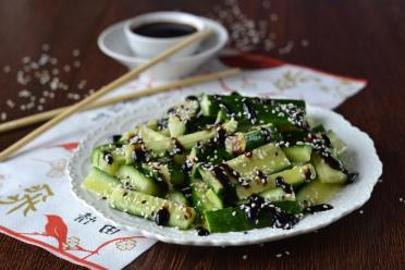 Asian Cucumber Salad with Soy Dressing