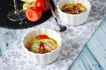 Baked Suluguni Cheese with Tomatoes